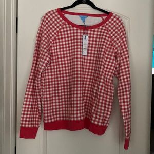 NWT Draper James pink gingham sweatshirt